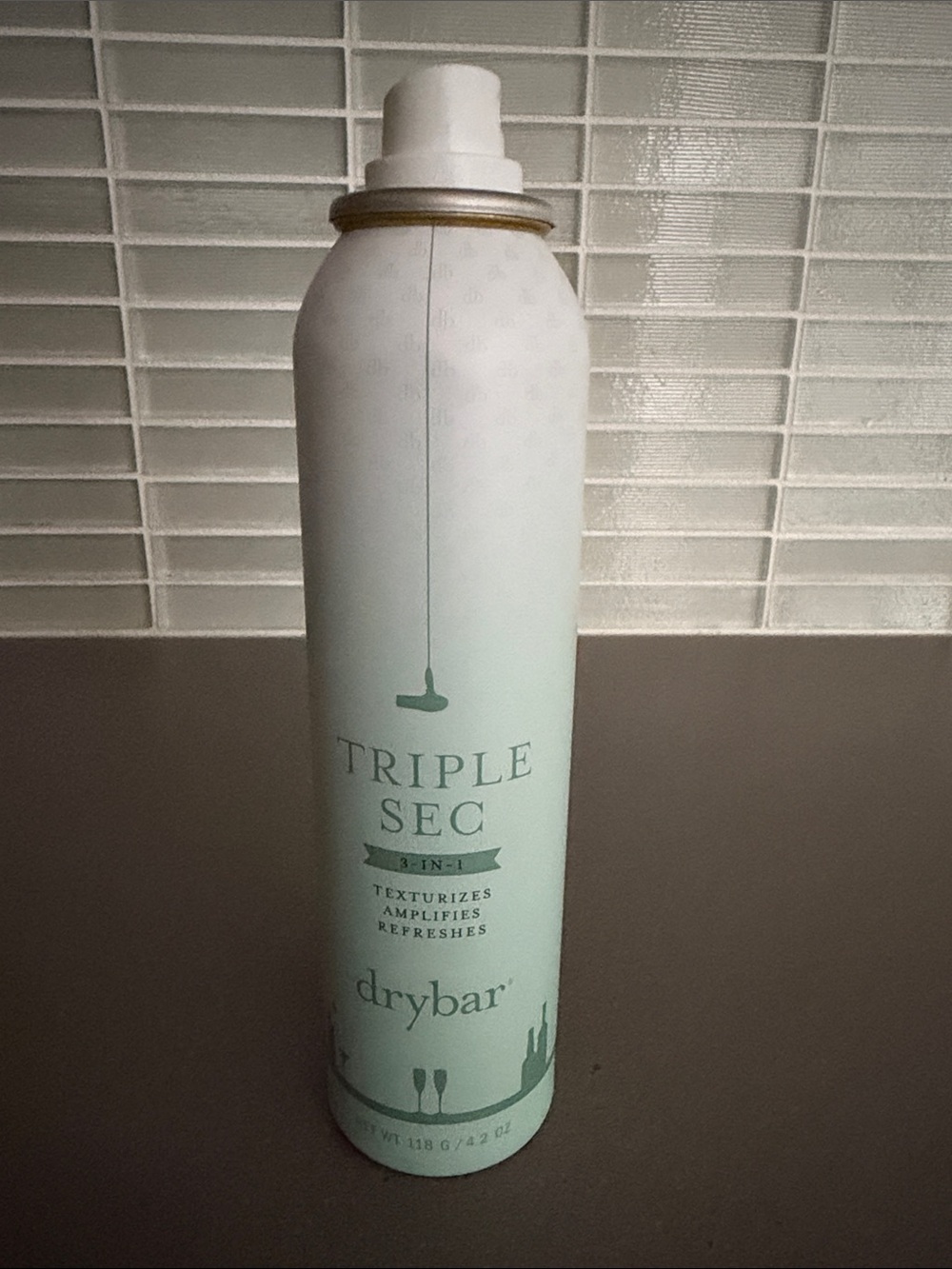 Drybar Triple Sec Texturizing Hairspray in Light Mint and White